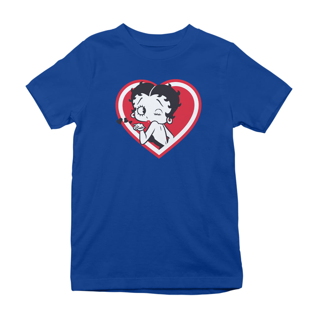 Betty Boop Heart Blowing Kiss Pose Kids T-Shirt