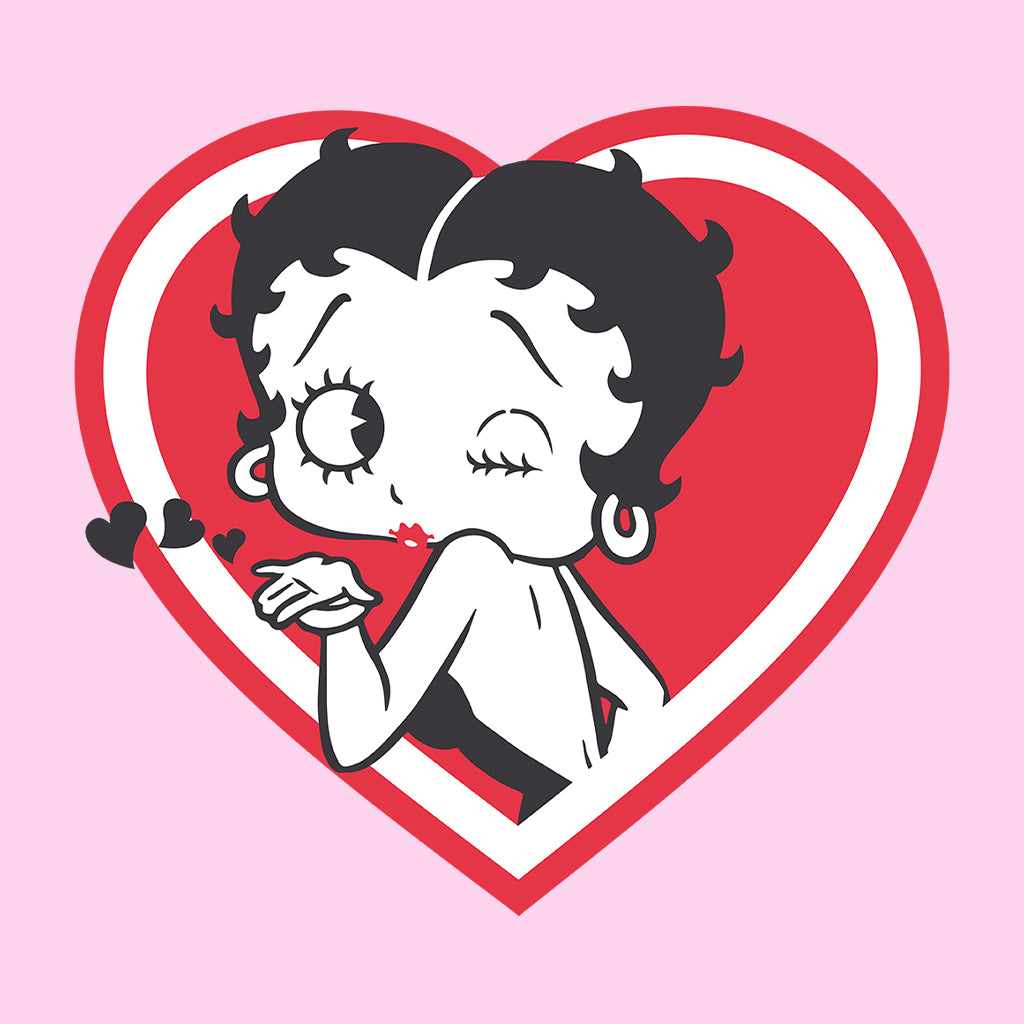 Betty Boop Heart Blowing Kiss Pose Women's Hooded Sweatshirt