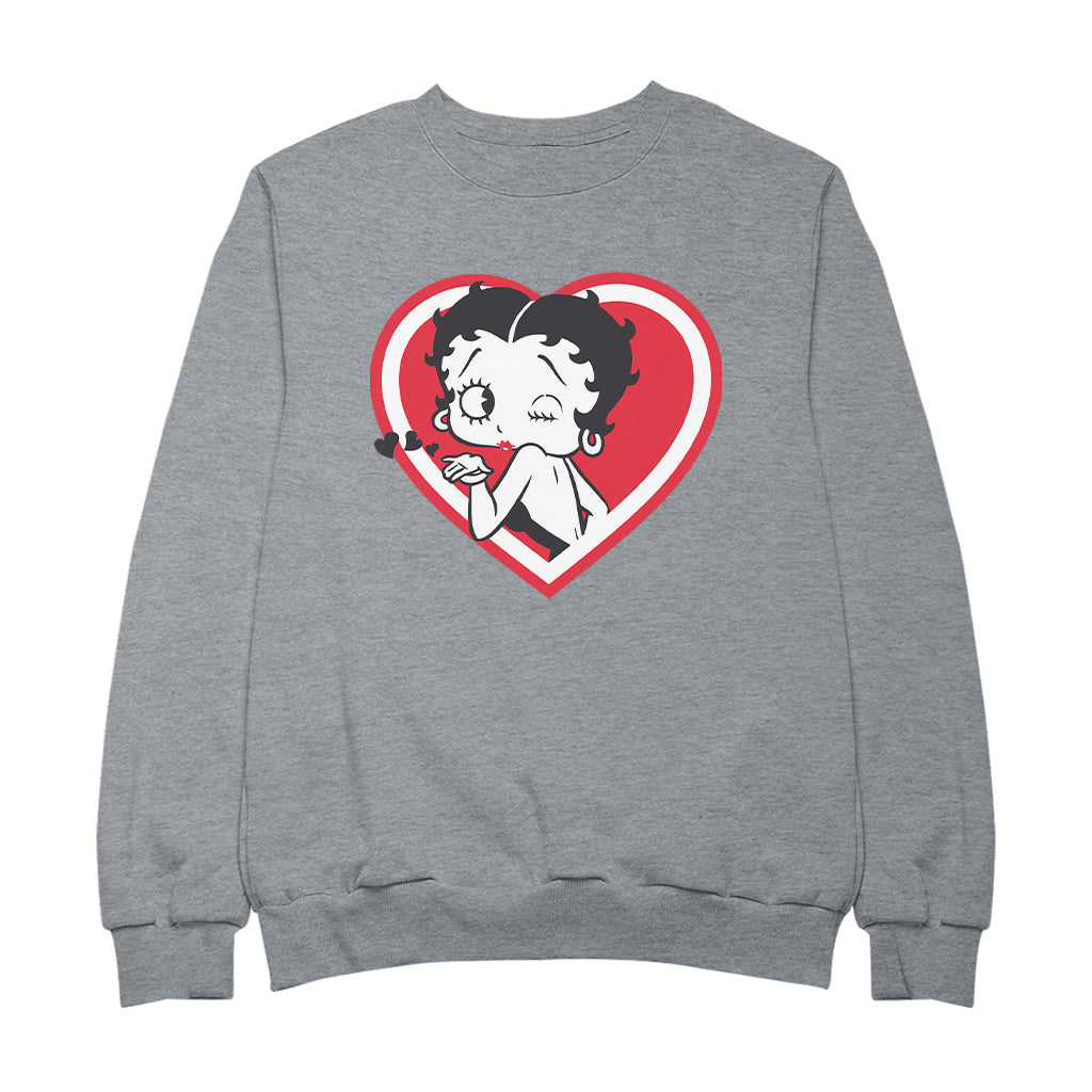 Betty Boop Heart Blowing Kiss Pose Men's Sweatshirt