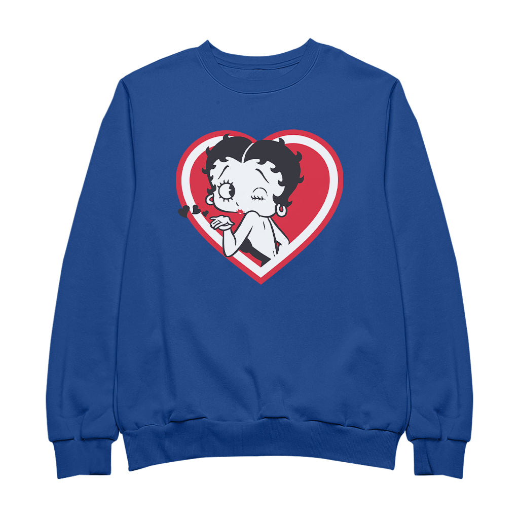Betty Boop Heart Blowing Kiss Pose Men's Sweatshirt