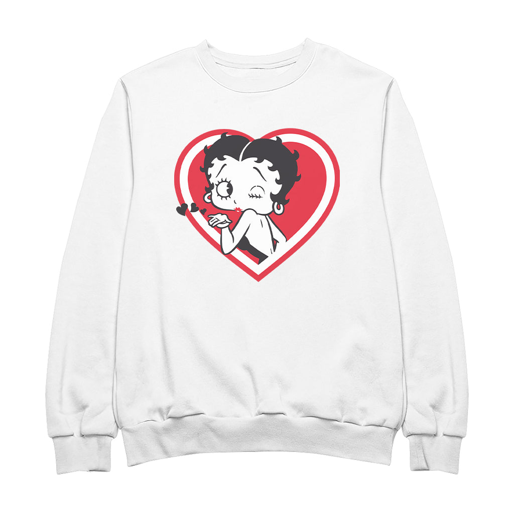 Betty Boop Heart Blowing Kiss Pose Men's Sweatshirt