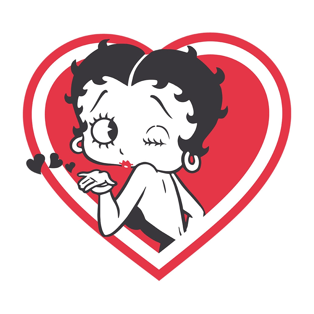 Betty Boop Heart Blowing Kiss Pose Women's Hooded Sweatshirt