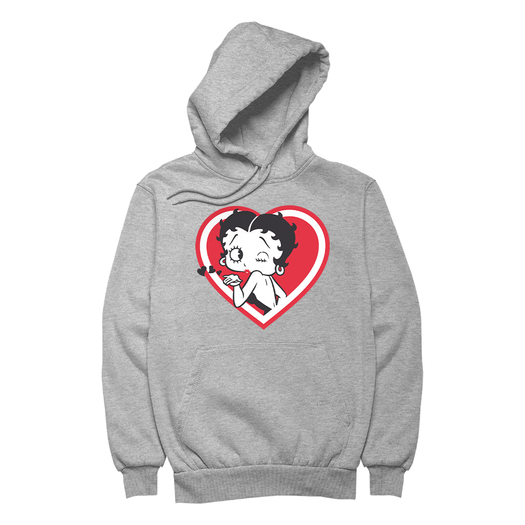 Betty Boop Heart Blowing Kiss Pose Women's Hooded Sweatshirt