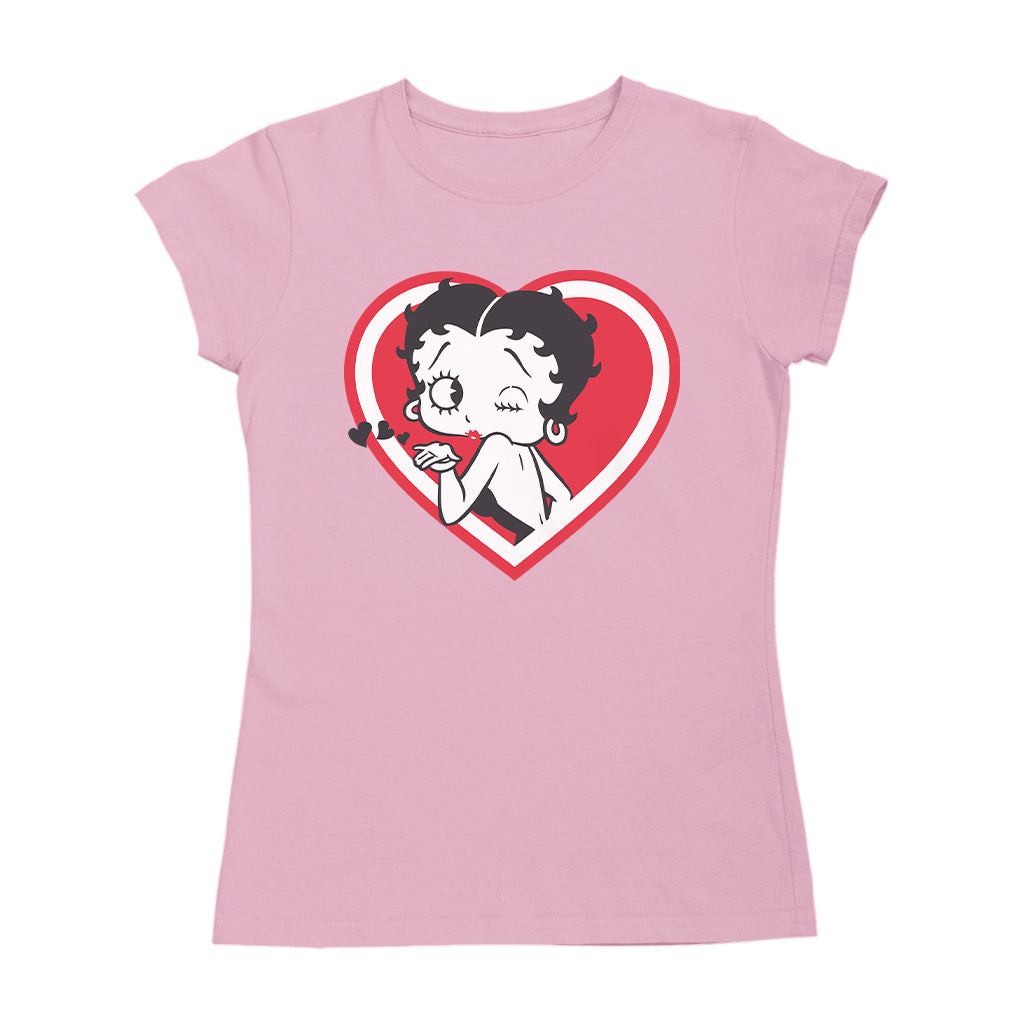 Betty Boop Heart Blowing Kiss Pose Women's T-Shirt