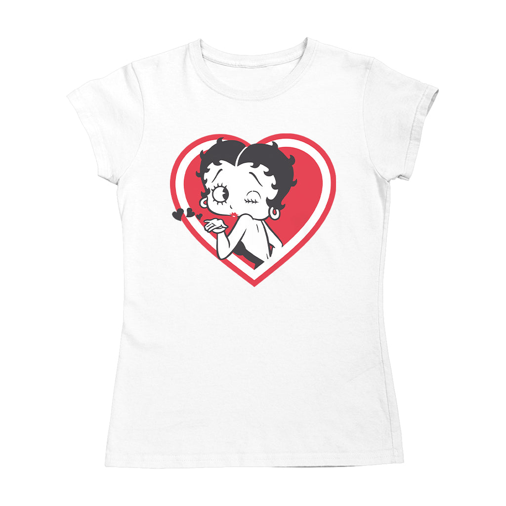 Betty Boop Heart Blowing Kiss Pose Women's T-Shirt
