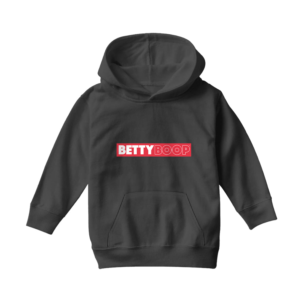 Betty Boop Retro Name Strip Kids Hooded Sweatshirt