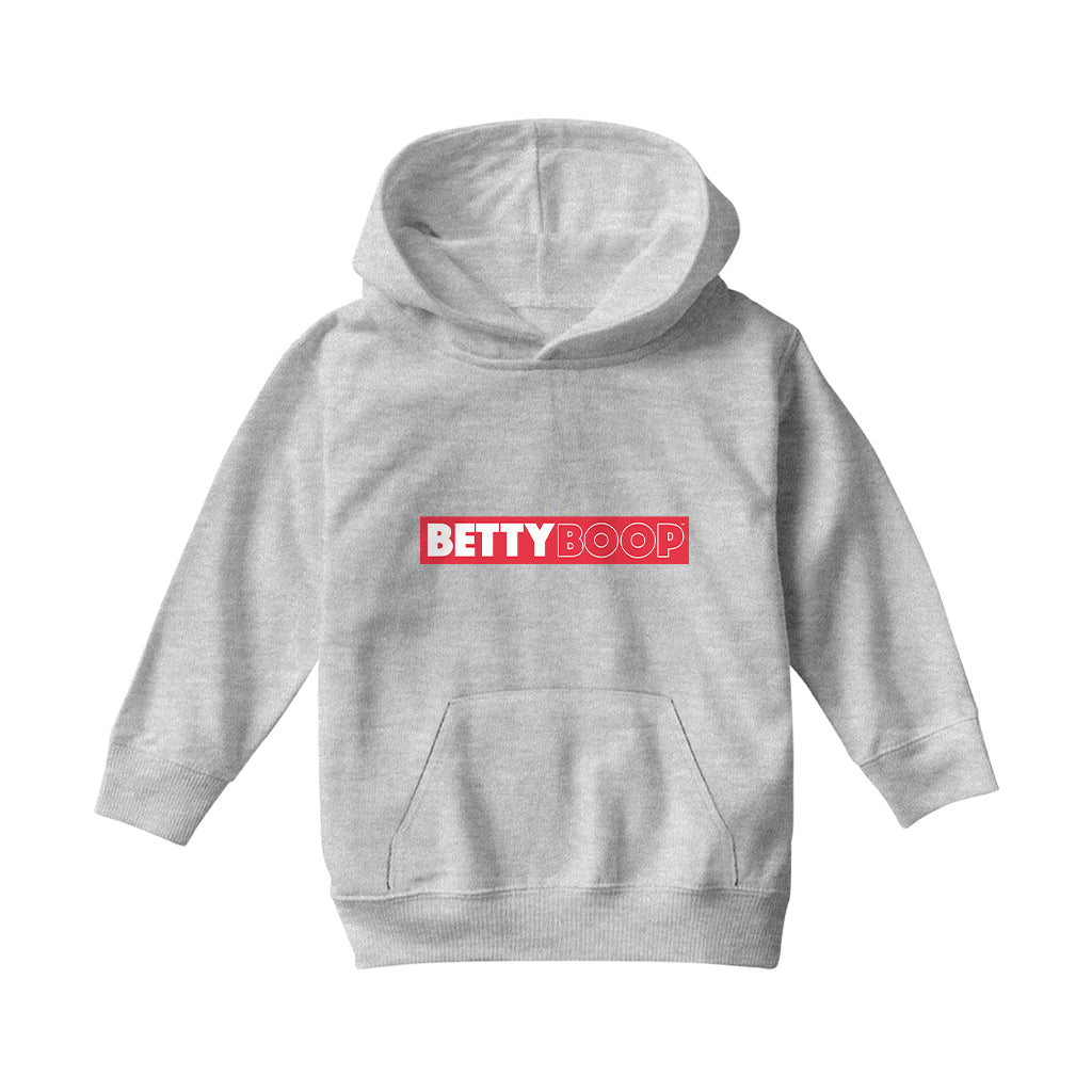 Betty Boop Retro Name Strip Kids Hooded Sweatshirt