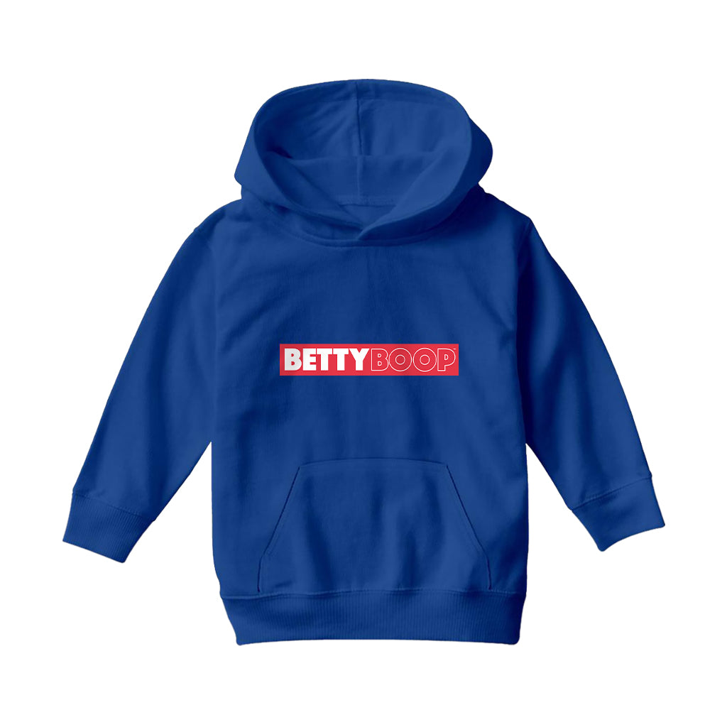 Betty Boop Retro Name Strip Kids Hooded Sweatshirt