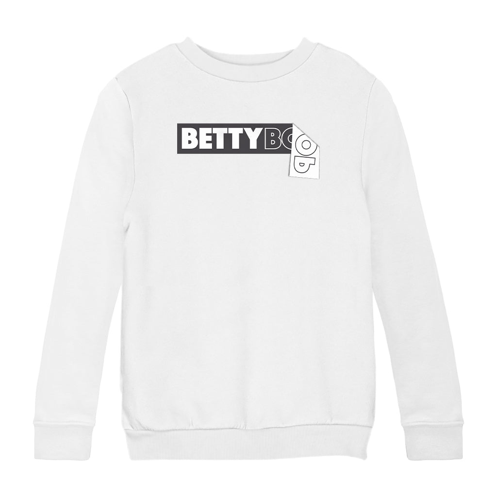 Betty Boop Black and White Name Strip Kids Sweatshirt