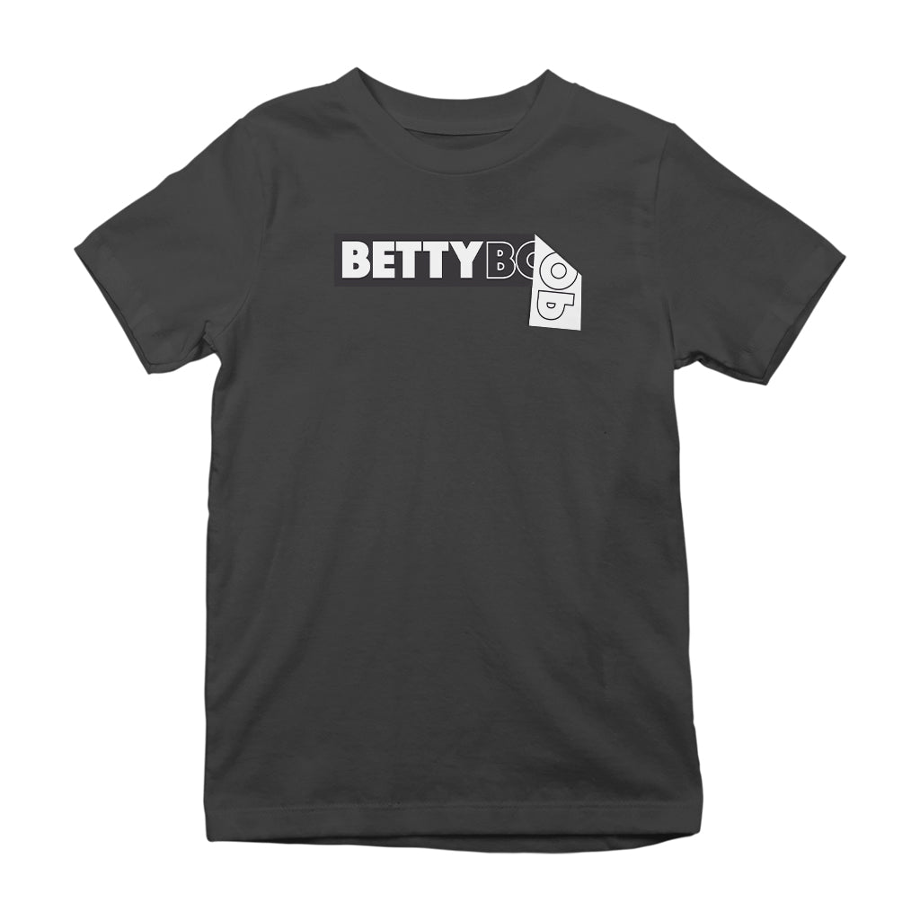 Betty Boop Black and White Name Strip Kids T-Shirt