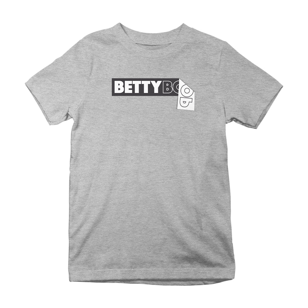 Betty Boop Black and White Name Strip Kids T-Shirt