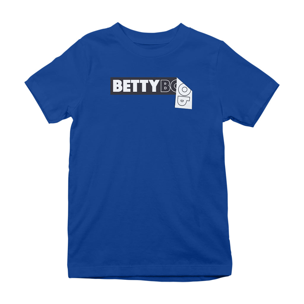 Betty Boop Black and White Name Strip Kids T-Shirt