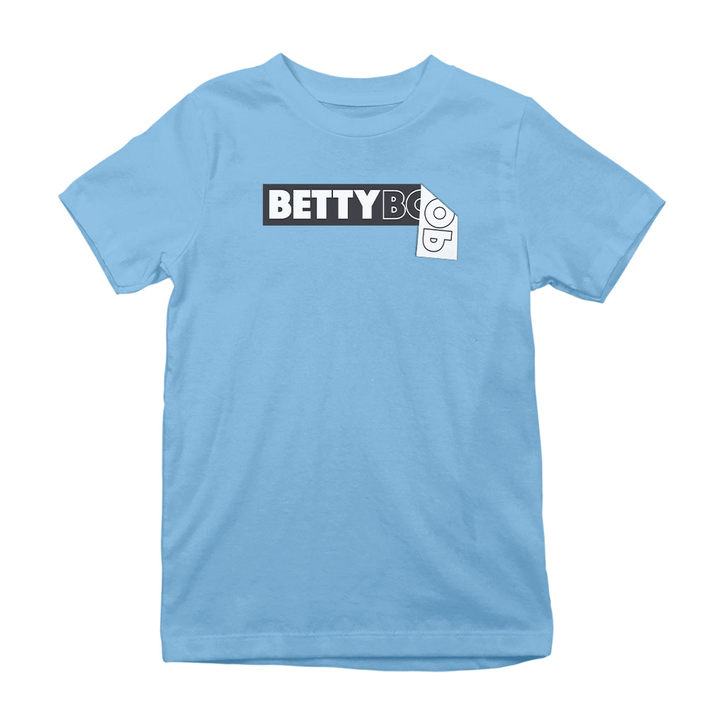 Betty Boop Black and White Name Strip Kids T-Shirt