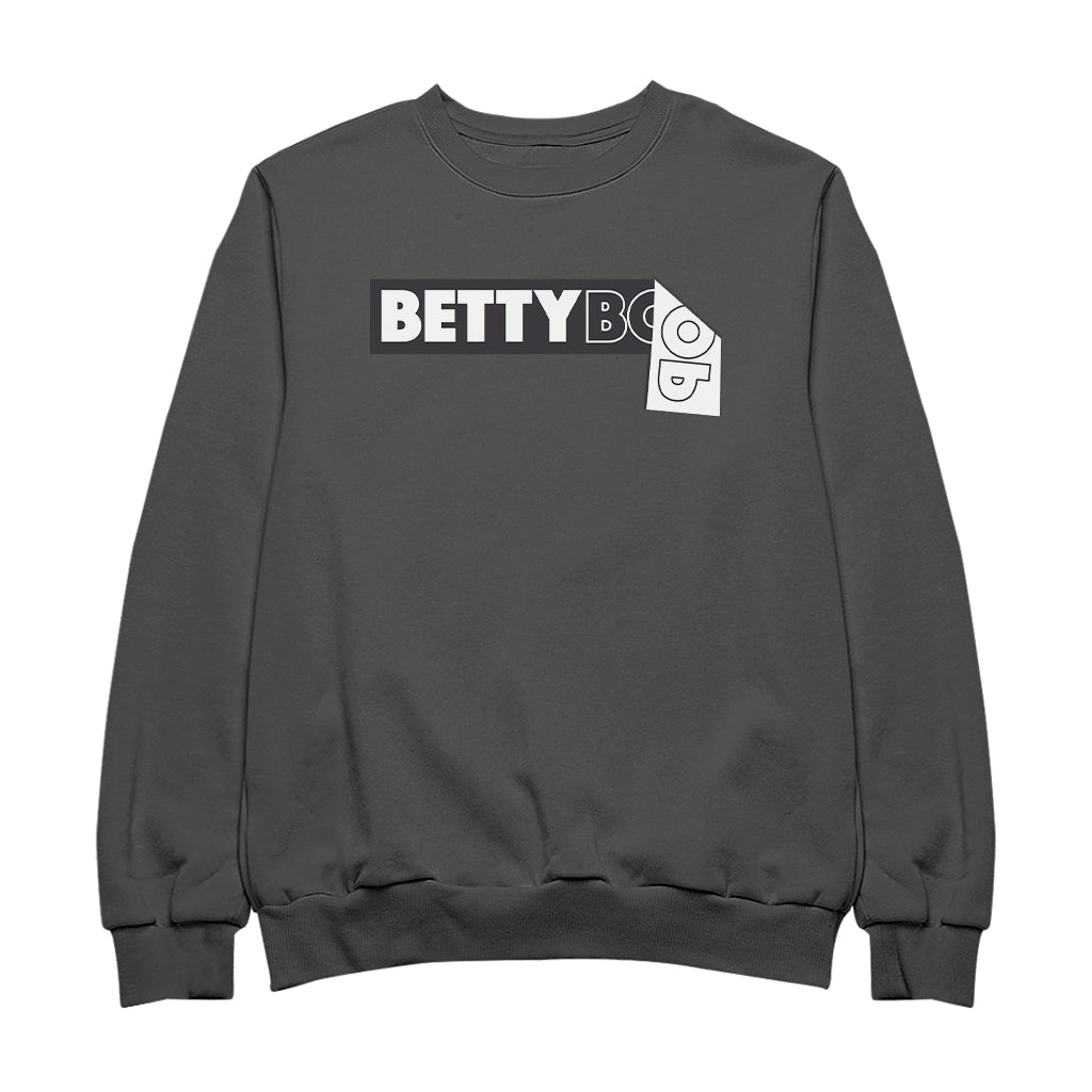 Betty Boop Black and White Name Strip Men's Sweatshirt