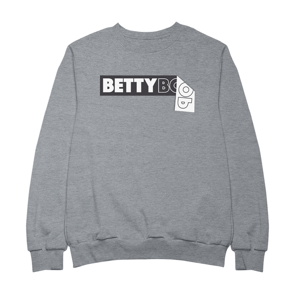 Betty Boop Black and White Name Strip Men's Sweatshirt