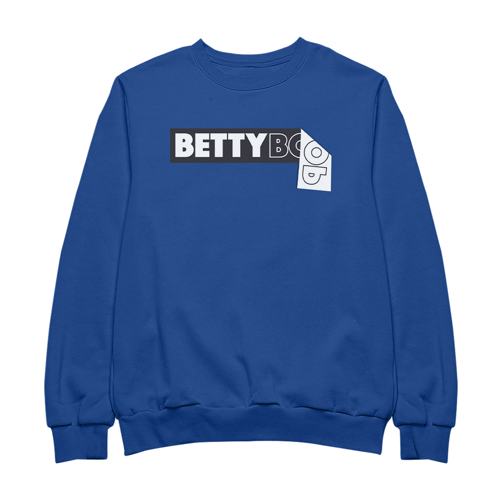 Betty Boop Black and White Name Strip Men's Sweatshirt