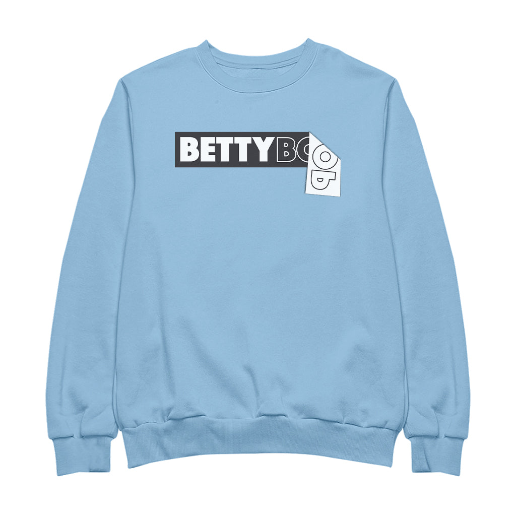 Betty Boop Black and White Name Strip Men's Sweatshirt