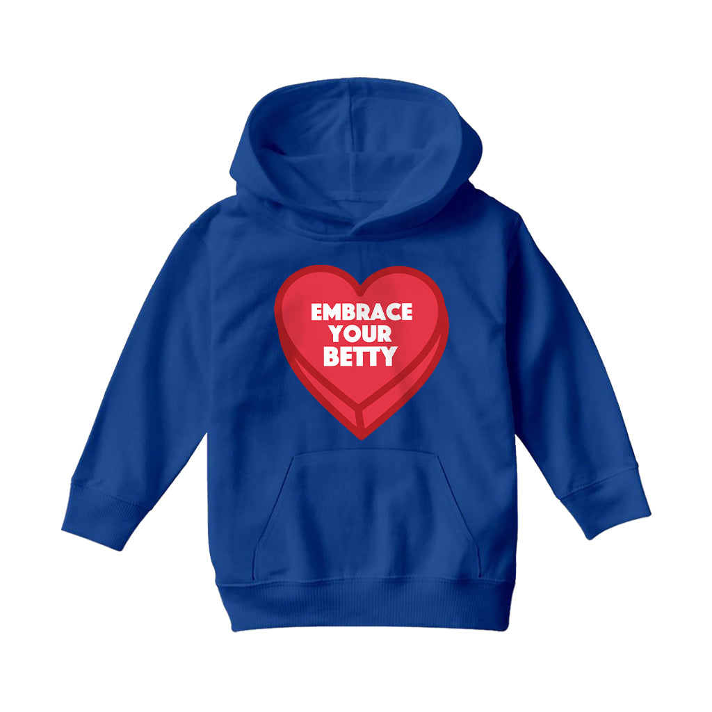 Betty Boop Embrace Your Betty Red Heart Kids Hooded Sweatshirt