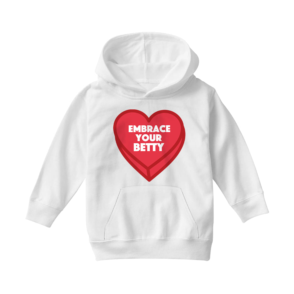 Betty Boop Embrace Your Betty Red Heart Kids Hooded Sweatshirt