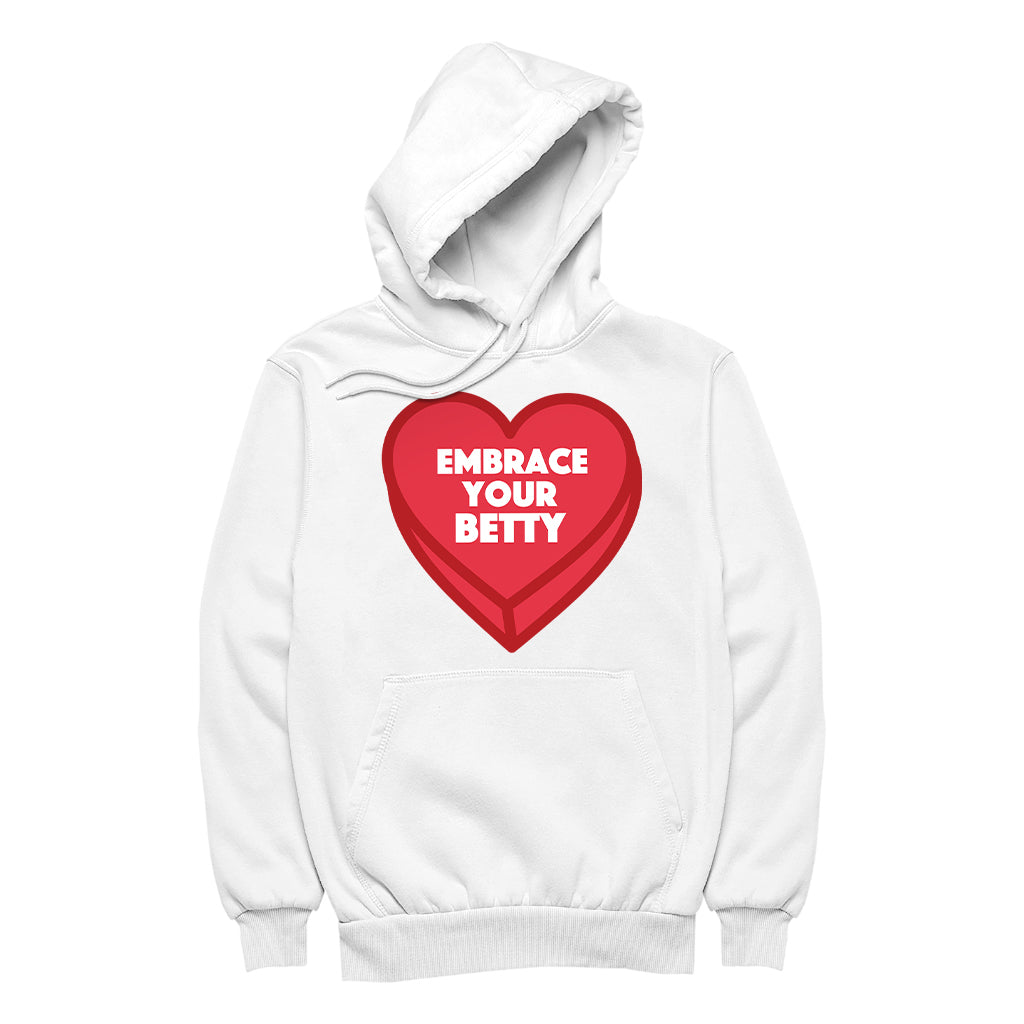 Betty Boop Embrace Your Betty Red Heart Men's Hooded Sweatshirt
