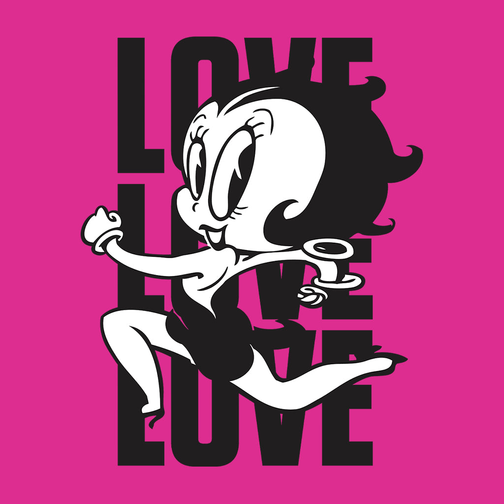 Betty Boop Running Love Love Love Men's Hooded Sweatshirt