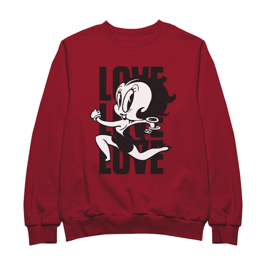 Betty Boop Running Love Love Love Men's Sweatshirt