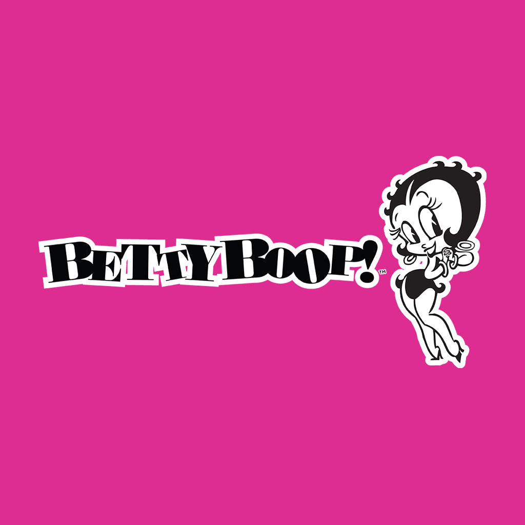 Betty Boop Black And White Text Men's Sweatshirt