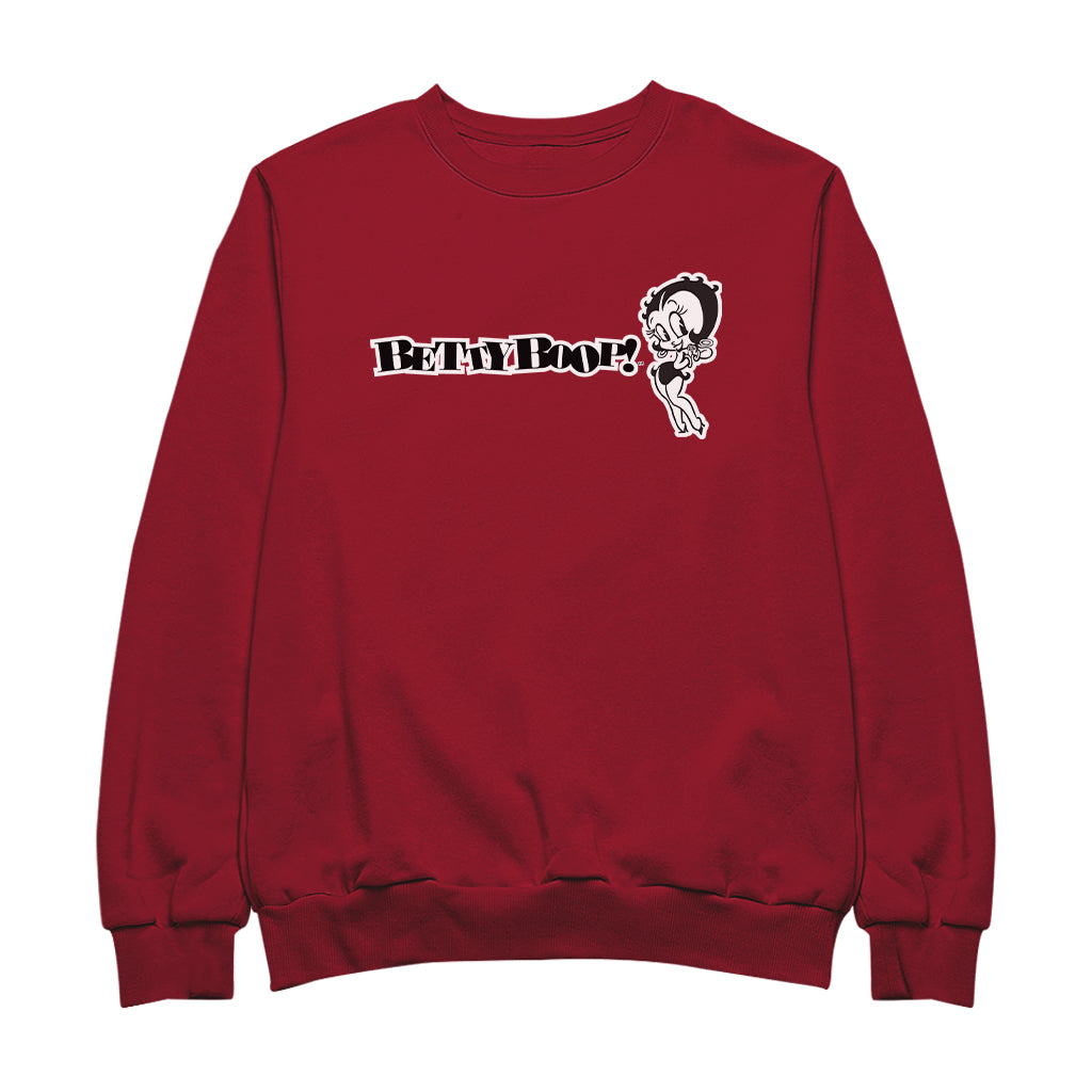 Betty Boop Black And White Text Men's Sweatshirt