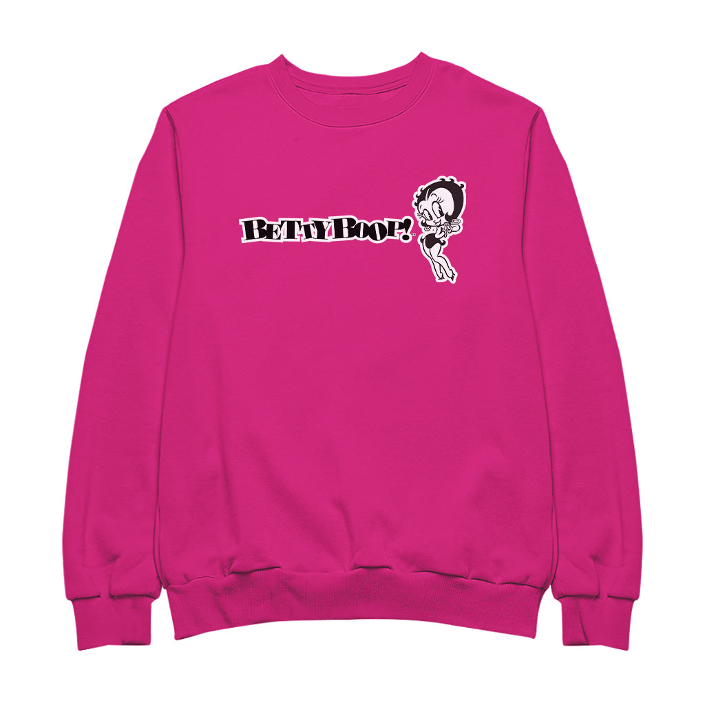 Betty Boop Black And White Text Men's Sweatshirt