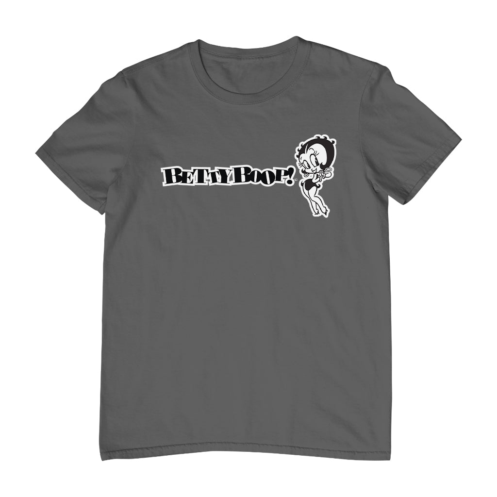 Betty Boop Black And White Text Men's T-Shirt