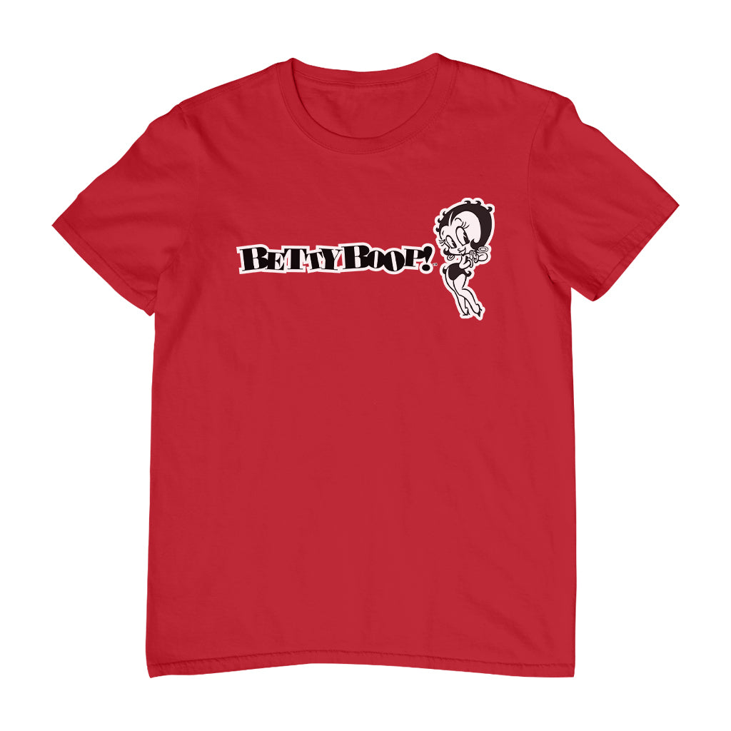 Betty Boop Black And White Text Men's T-Shirt