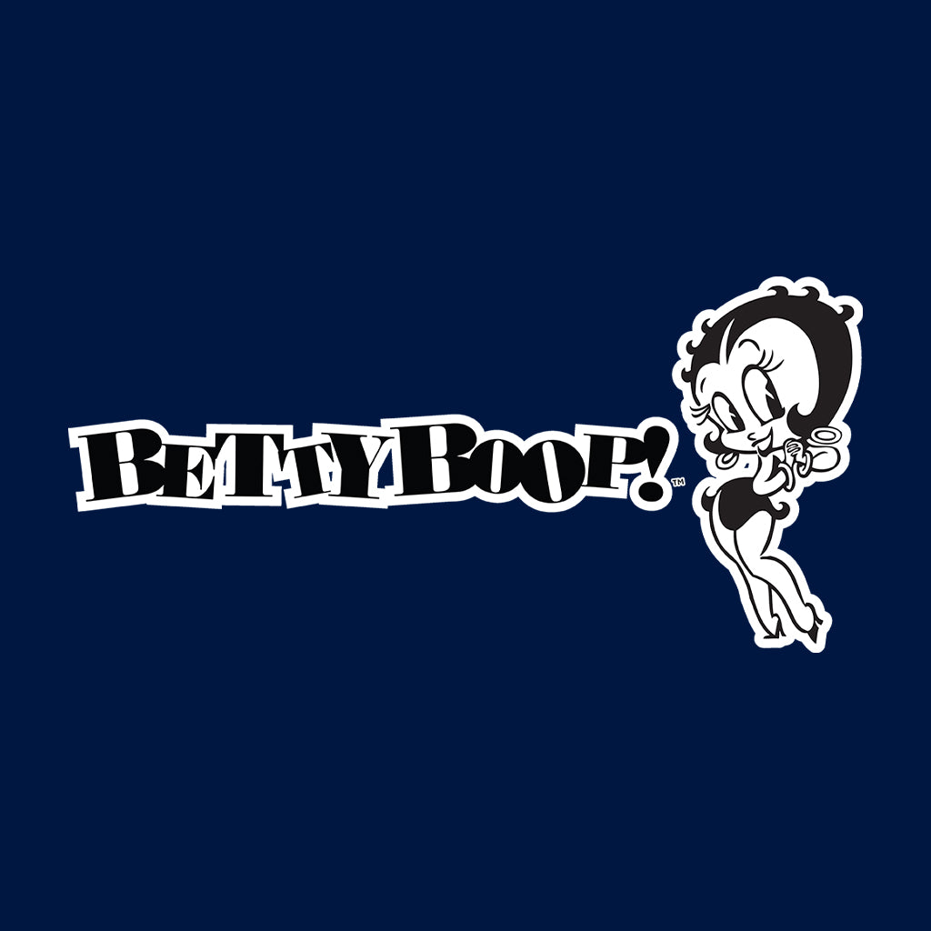 Betty Boop Black And White Text Men's Sweatshirt