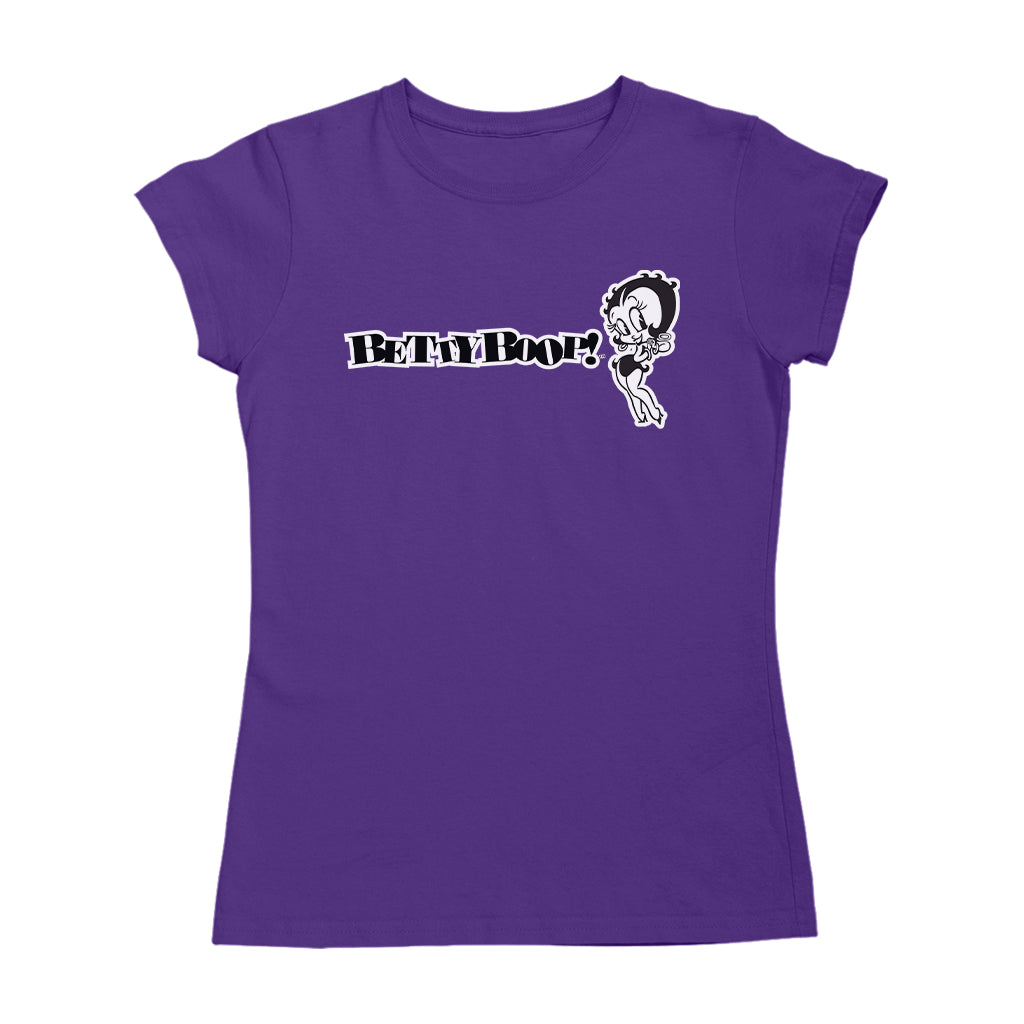 Betty Boop Black And White Text Women's T-Shirt
