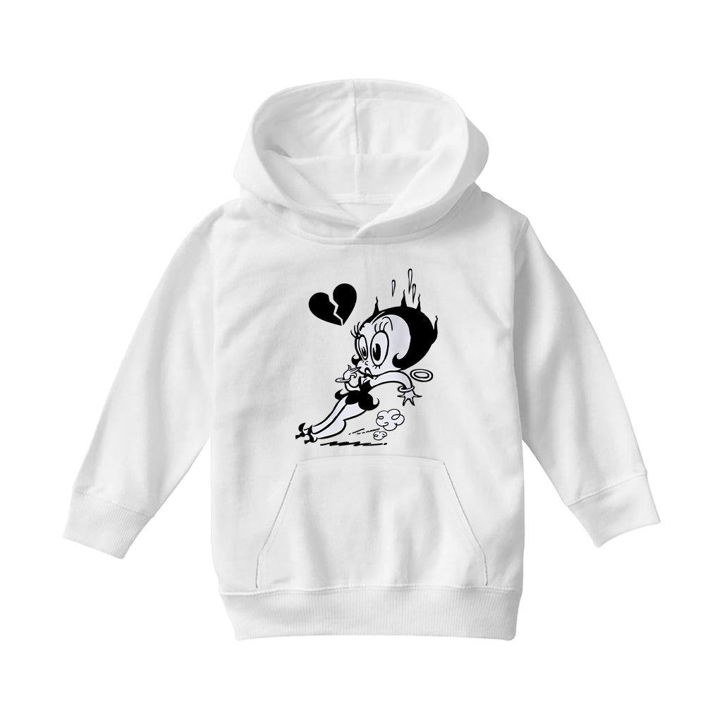 Betty Boop Heart Broken Skid Kids Hooded Sweatshirt