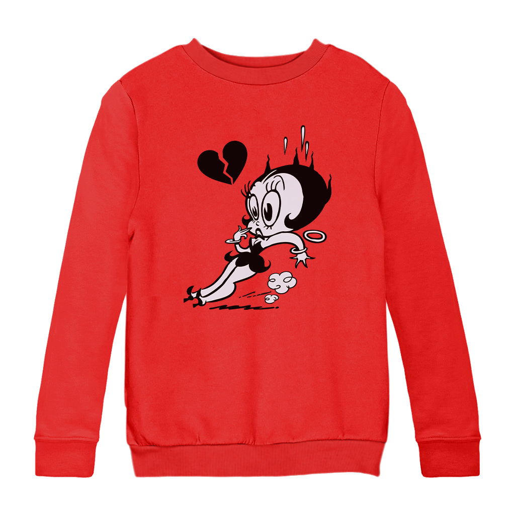 Betty Boop Heart Broken Skid Kids Sweatshirt