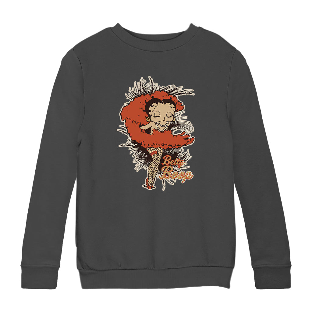 Betty Boop Fans and Feathers Kids Sweatshirt