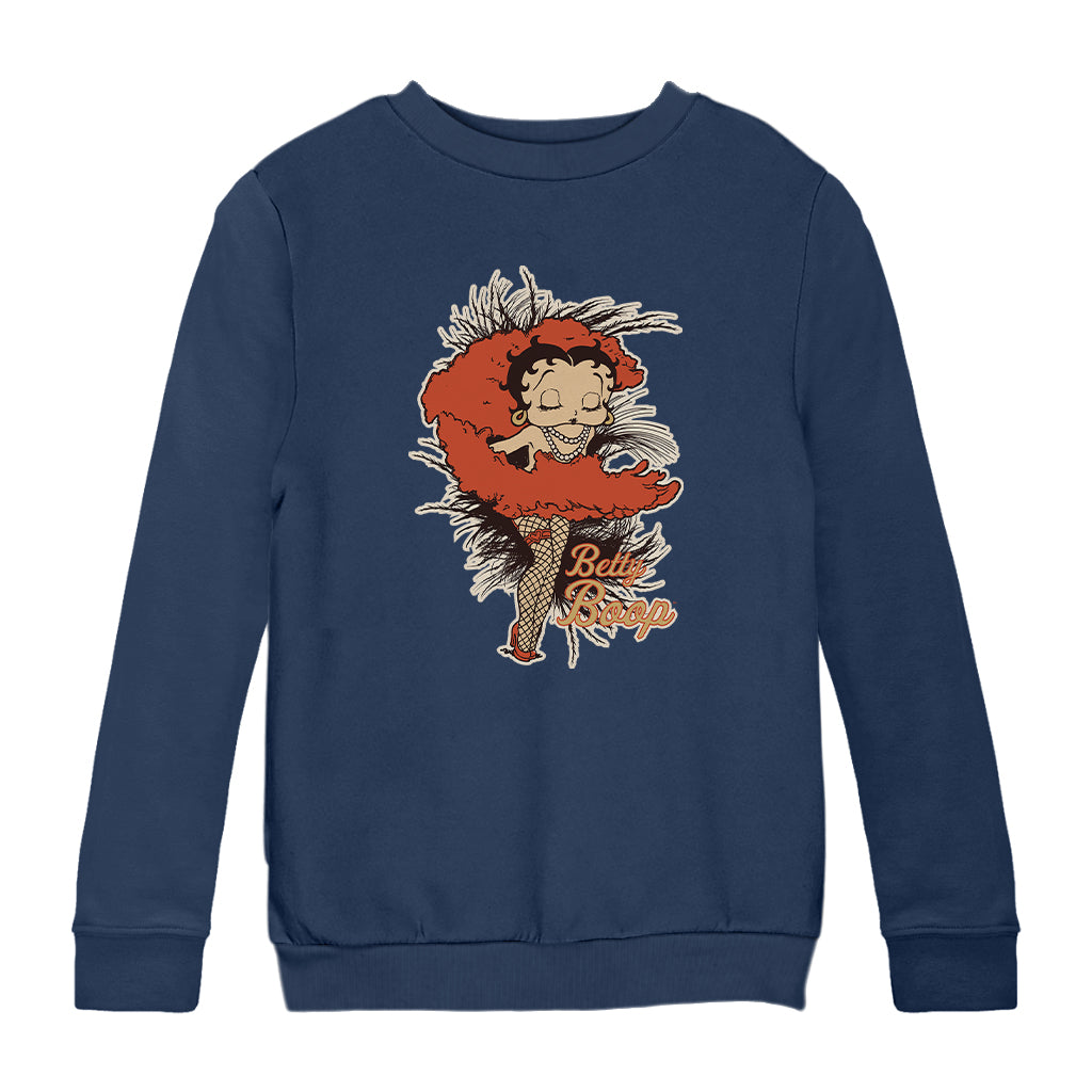 Betty Boop Fans and Feathers Kids Sweatshirt