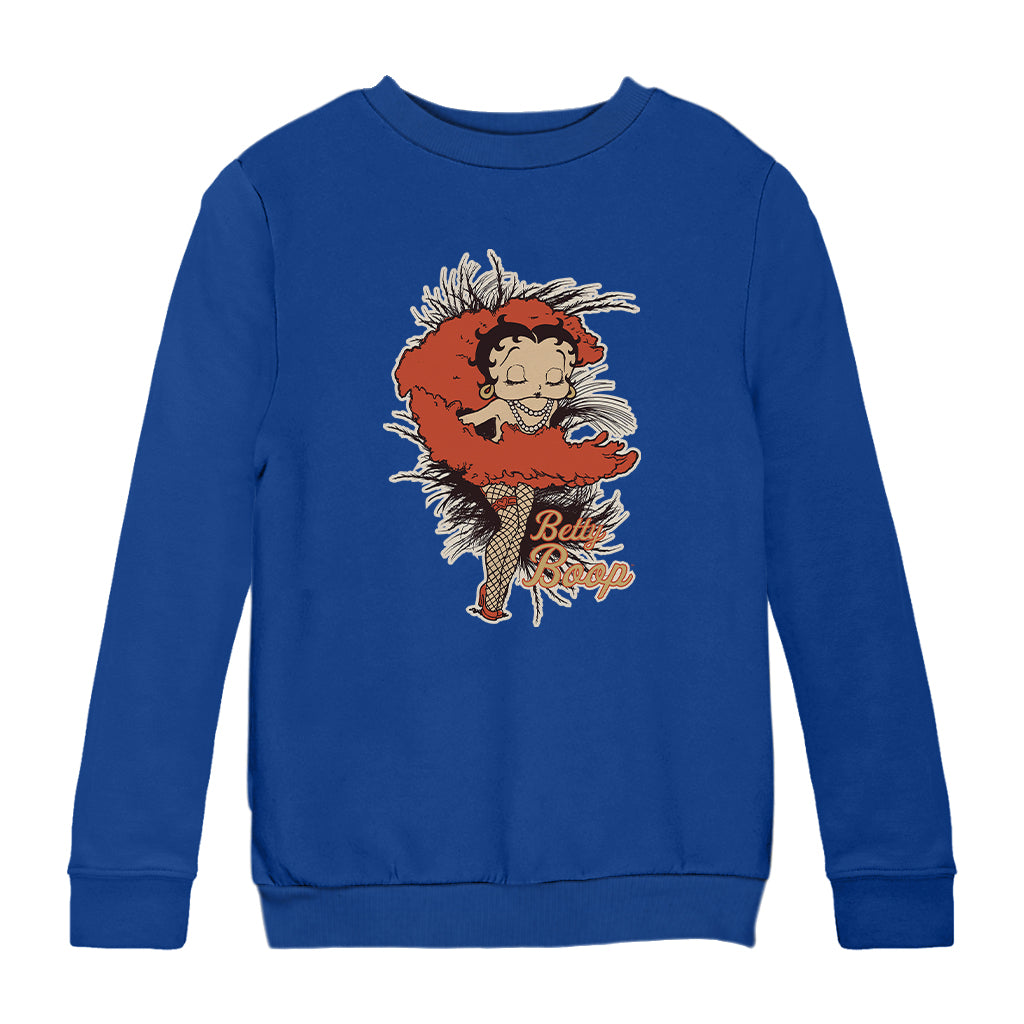 Betty Boop Fans and Feathers Kids Sweatshirt
