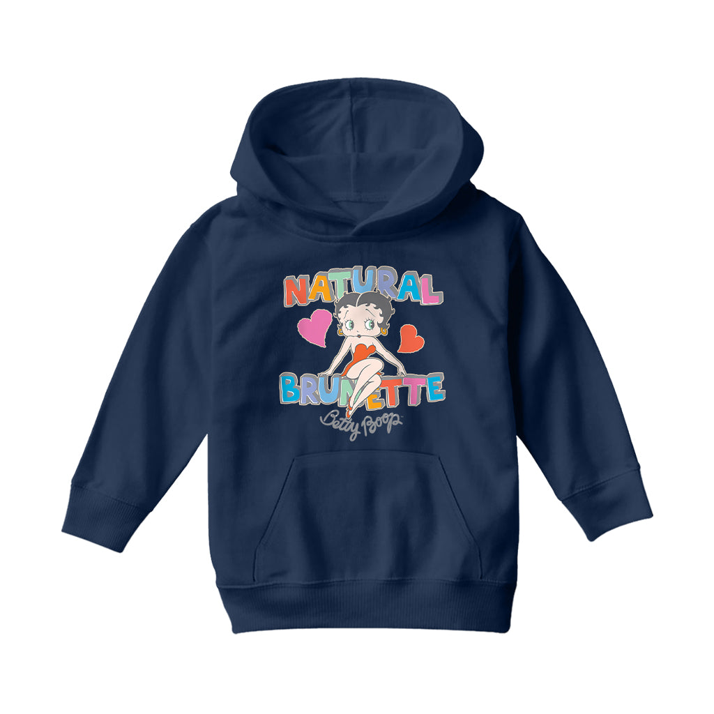 Betty Boop Natural Brunette Kids Hooded Sweatshirt