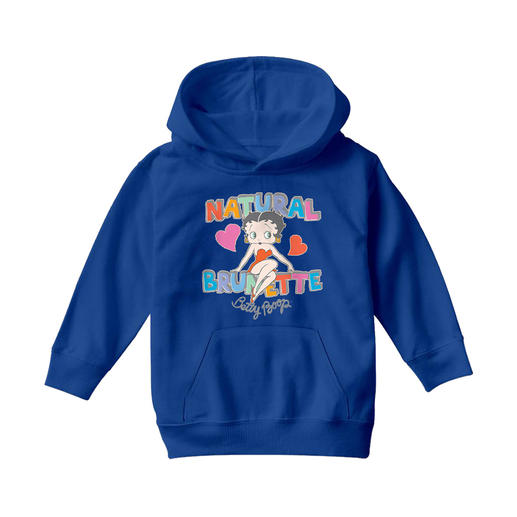 Betty Boop Natural Brunette Kids Hooded Sweatshirt