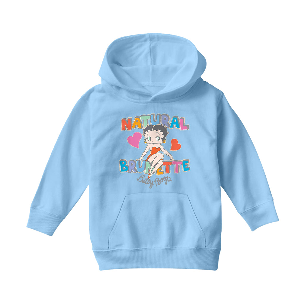 Betty Boop Natural Brunette Kids Hooded Sweatshirt