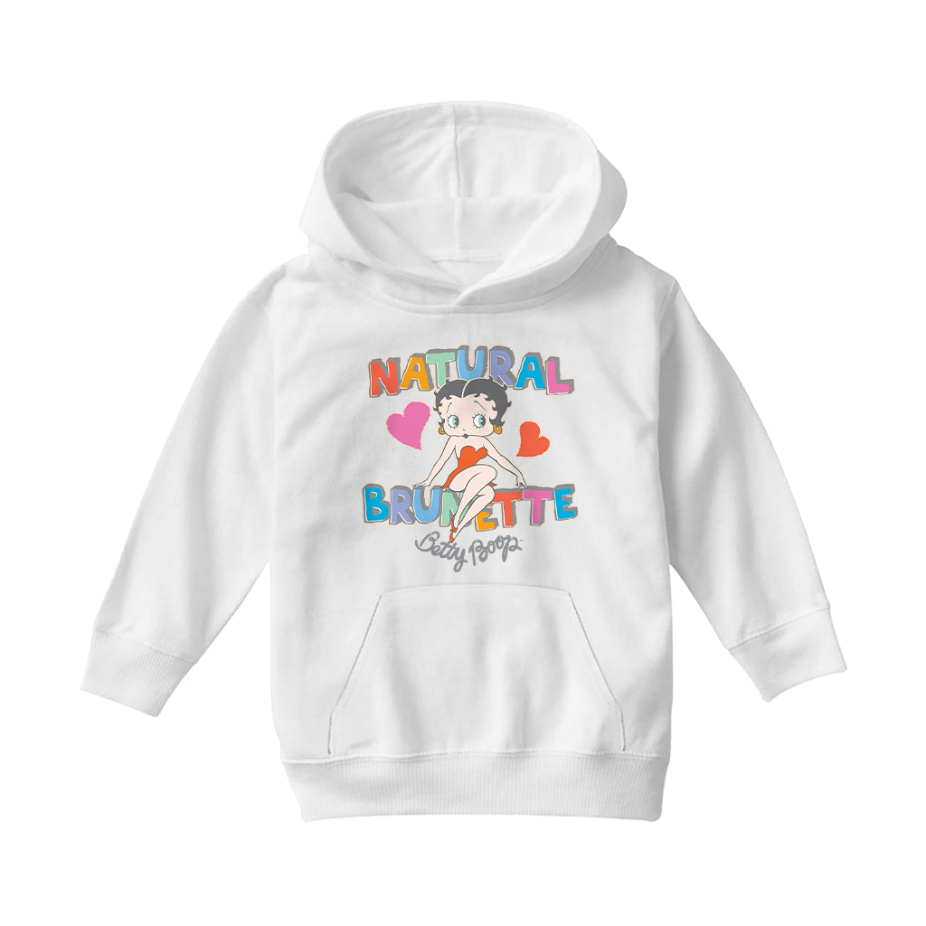 Betty Boop Natural Brunette Kids Hooded Sweatshirt