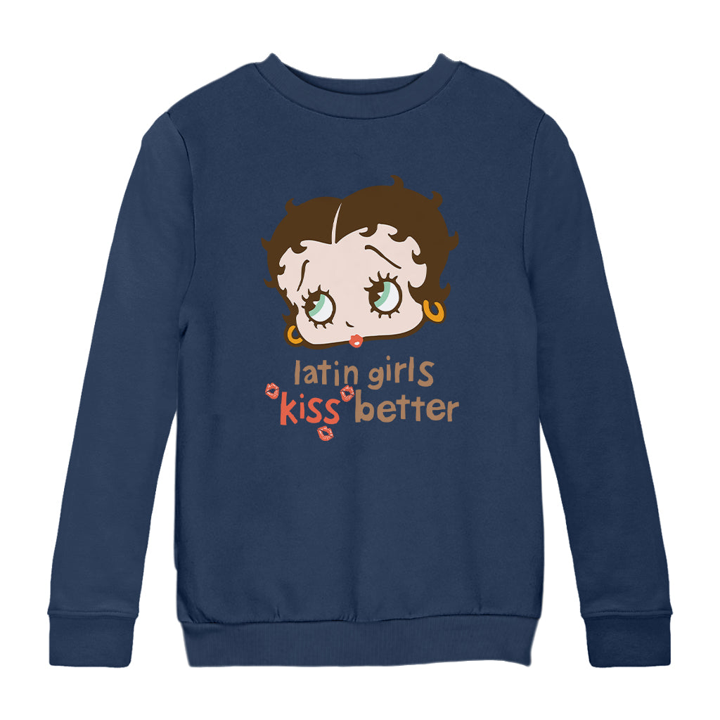 Betty Boop Latin Girls Kiss Better Kids Sweatshirt