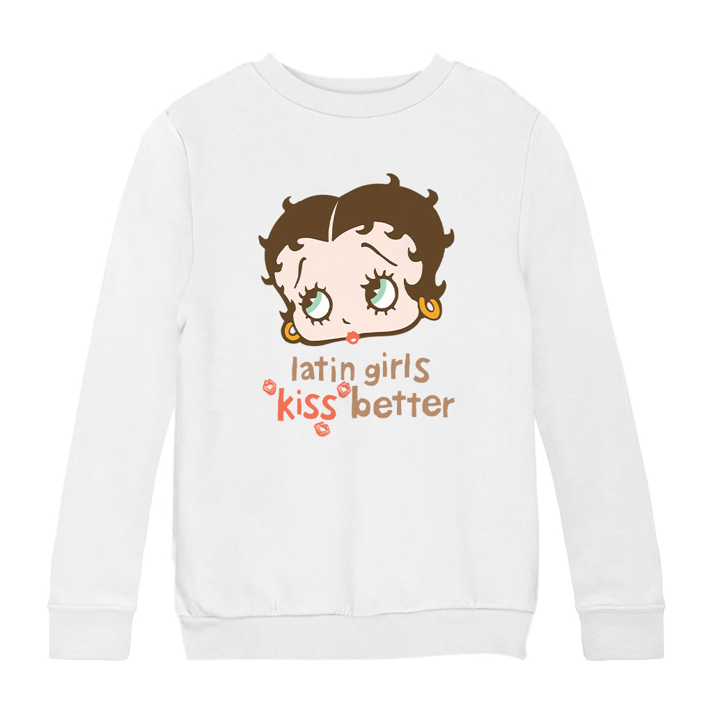 Betty Boop Latin Girls Kiss Better Kids Sweatshirt