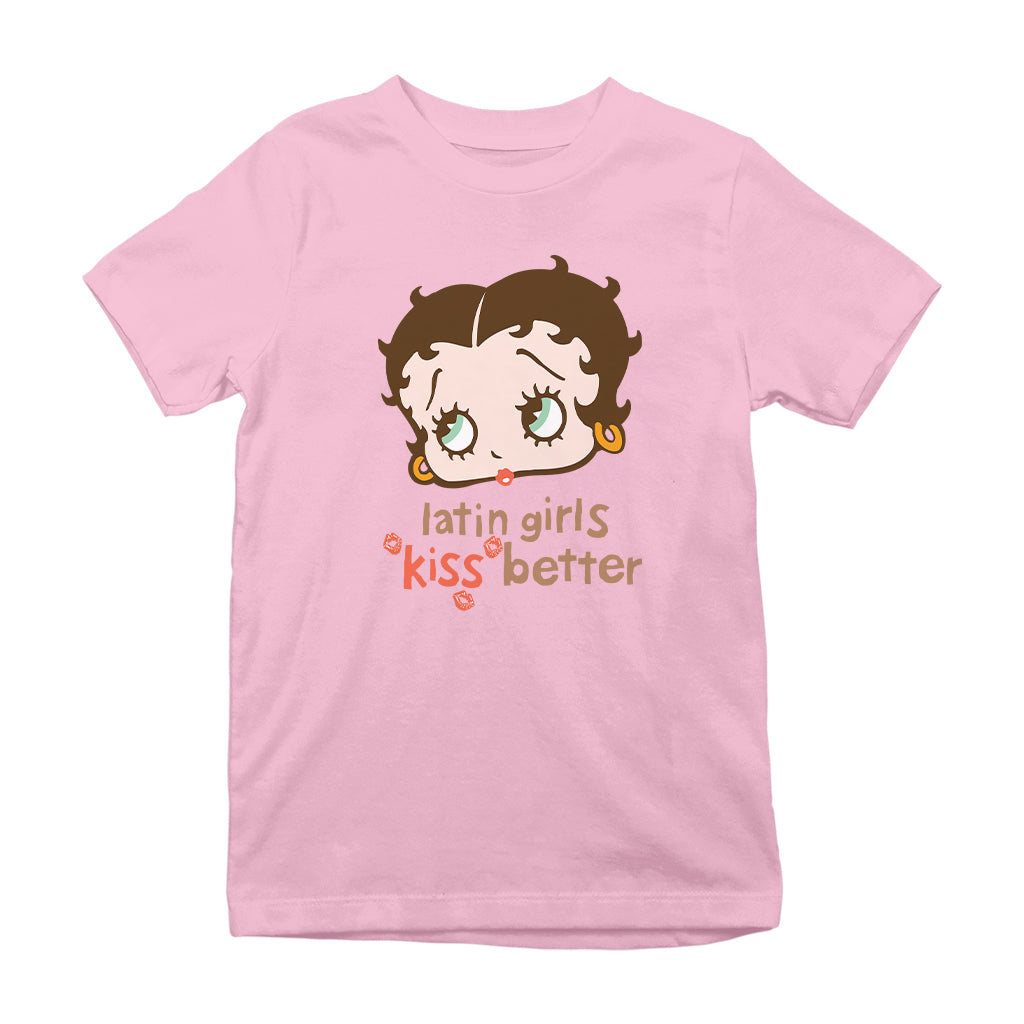 Betty Boop Latin Girls Kiss Better Kids T-Shirt