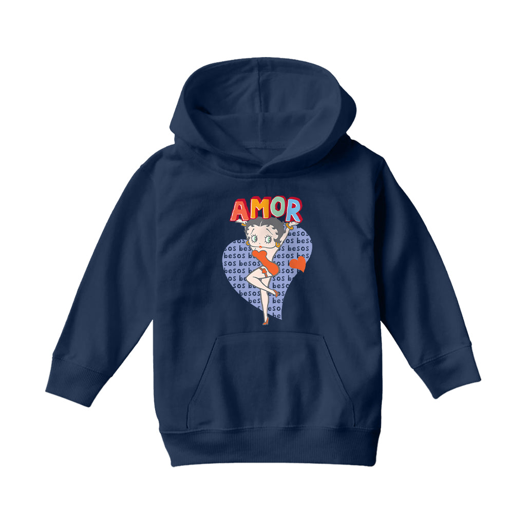 Betty Boop Amor Kids Hooded Sweatshirt
