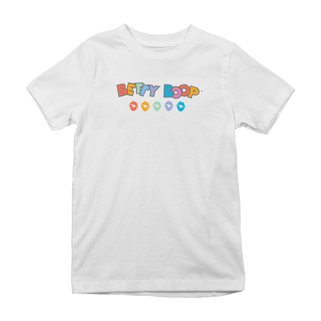 Betty Boop Rainbow Name and Lips Kids T-Shirt