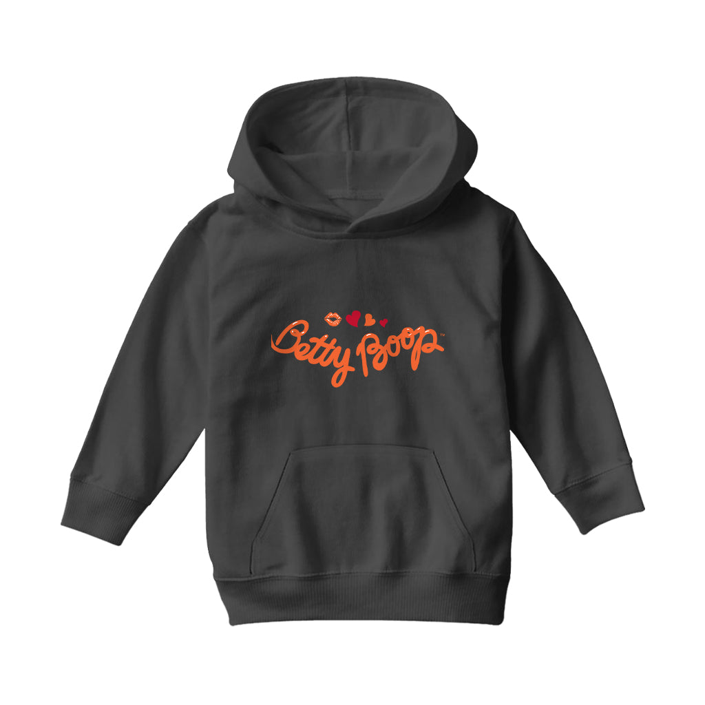 Betty Boop Kiss and Hearts Kids Hooded Sweatshirt