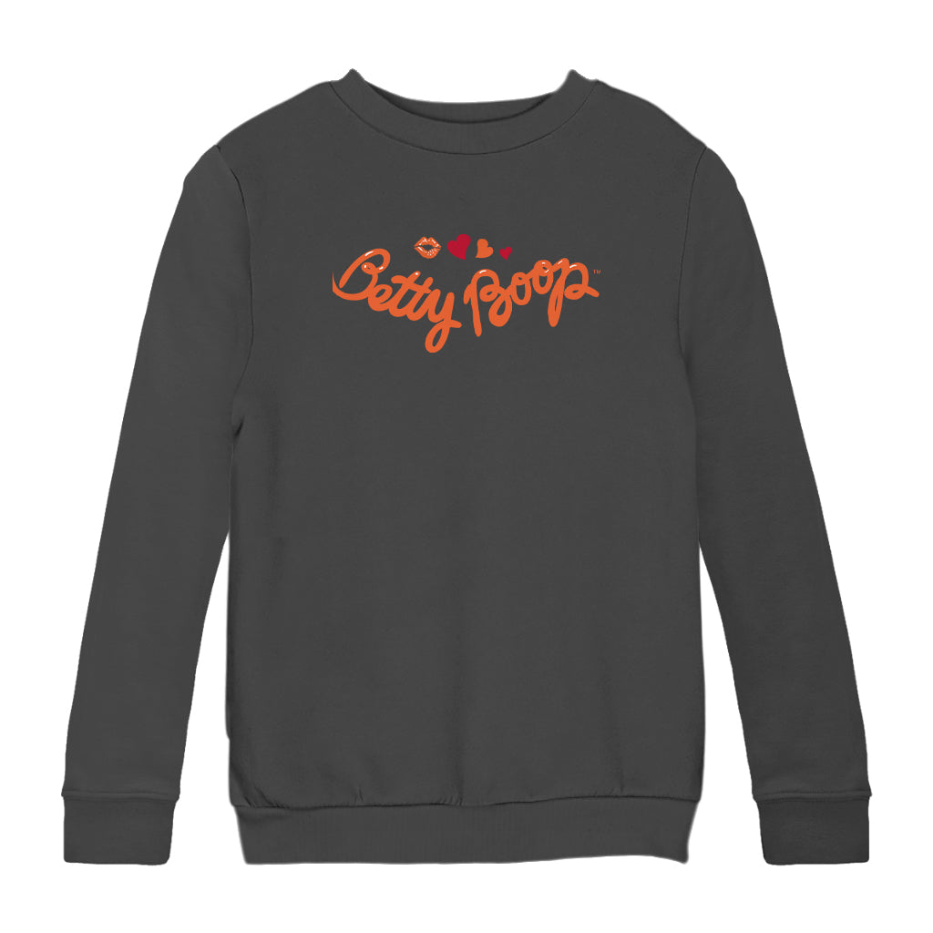 Betty Boop Kiss and Hearts Kids Sweatshirt