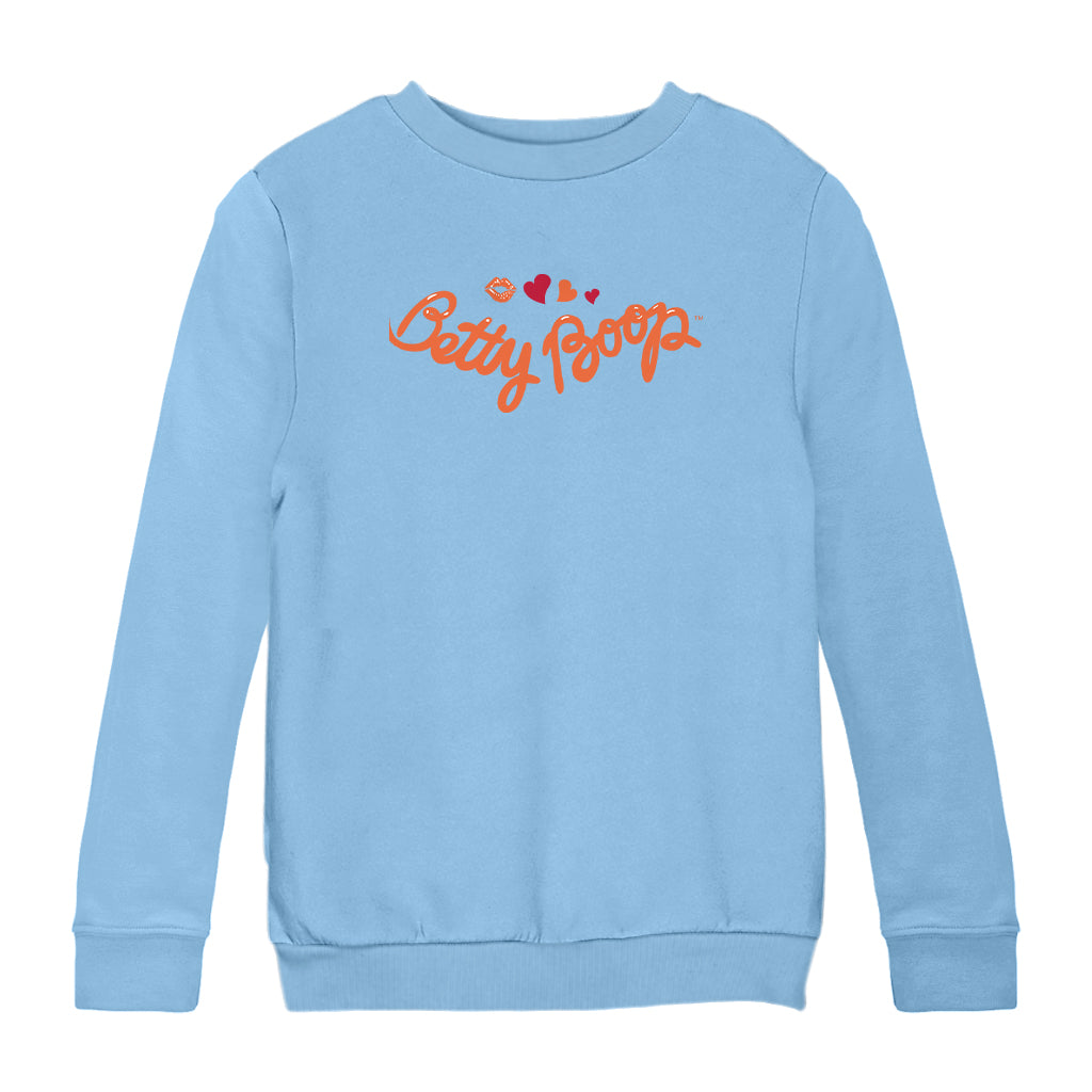 Betty Boop Kiss and Hearts Kids Sweatshirt